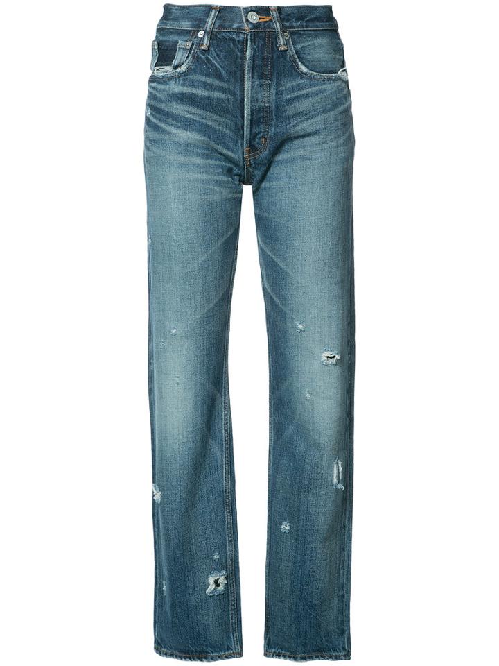 Moussy High-rise Cropped Jeans, Women's, Size: 26, Blue, Cotton