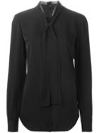 Theory Knot Detail Blouse, Women's, Size: L, Black, Silk