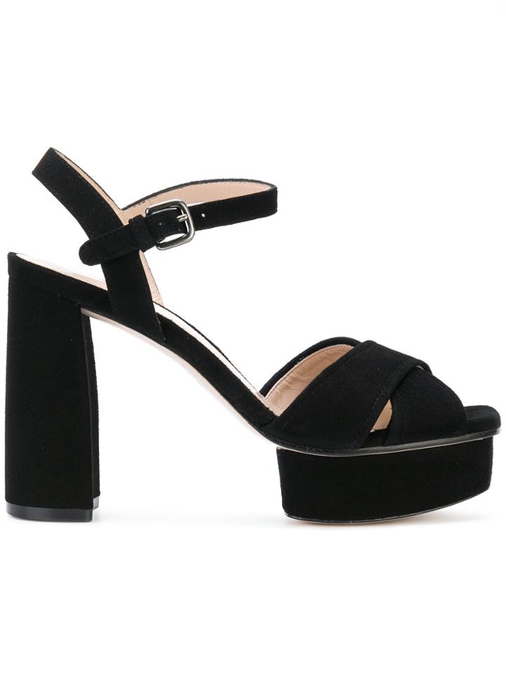 Stuart Weitzman Exposed Platform Sandals - Black