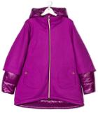 Herno Kids Teen Zip-up Hooded Coat - Pink & Purple