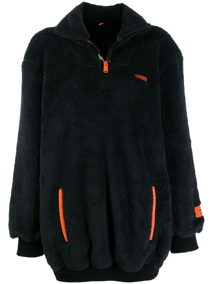 Heron Preston Fire Zipped Sweater - Black
