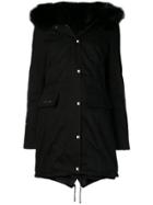 Philipp Plein Fur-trim Parka Coat - Black