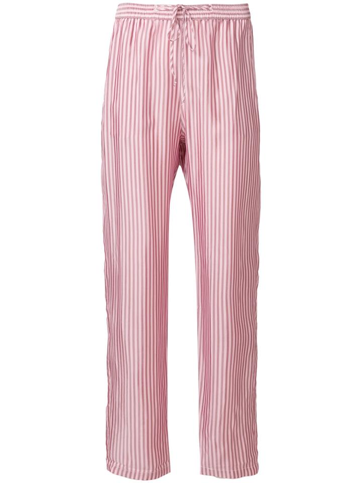 Humanoid Striped Drawstring Trousers - Pink & Purple