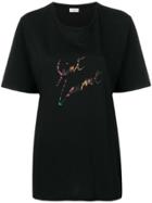 Saint Laurent Logo Print Boxy T-shirt - Black