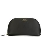 Smythson Crocodile Embossed Make-up Bag, Black, Leather