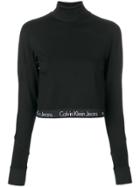 Ck Jeans Cropped Turtleneck Jumper - Black