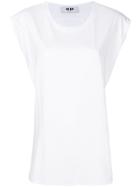 Msgm Oversized Sleeveless T-shirt - White