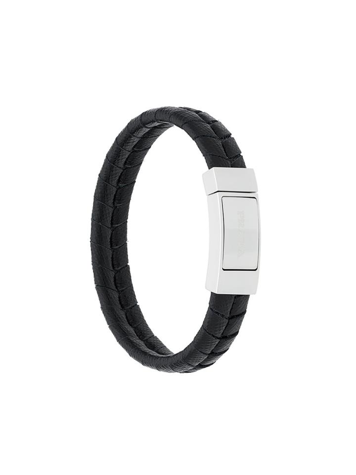 Prada Woven Leather Bracelet - Black