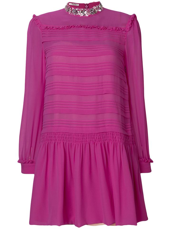 Miu Miu Silk Dress - Pink & Purple