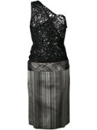 Alexander Mcqueen Vintage Lace Top Dress - Blue