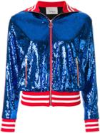 Laneus Paillette Bomber Jacket - Blue