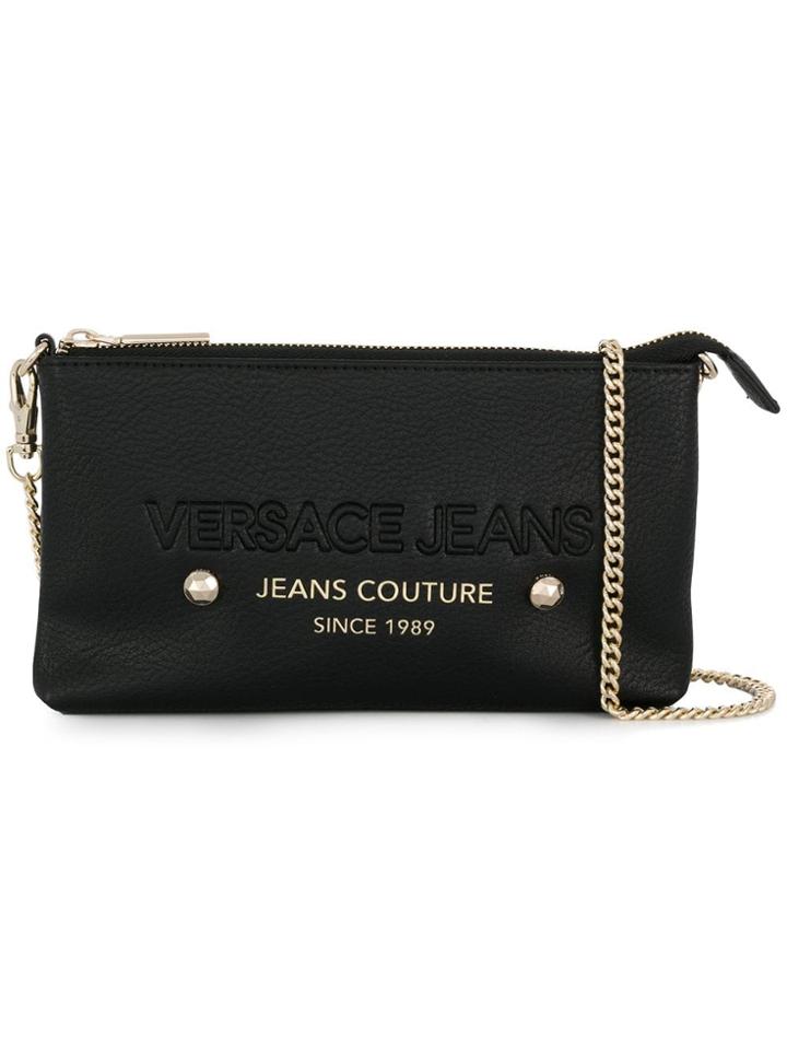 Versace Jeans Embossed Logo Clutch - Black