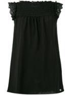 Twin-set - Lace Trim Top - Women - Cotton - 44, Women's, Black, Cotton