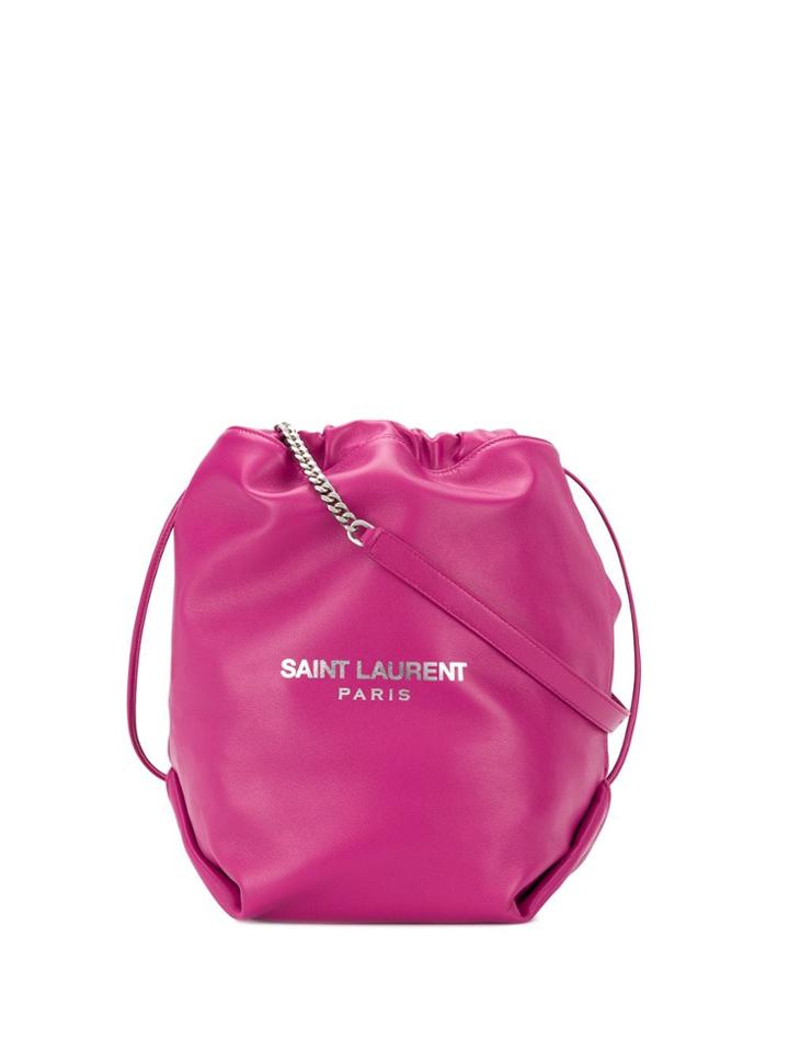 Saint Laurent Drawstring Bucket Shoulder Bag - Pink