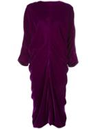Comme Des Garçons Long-sleeve Midi Dress - Purple