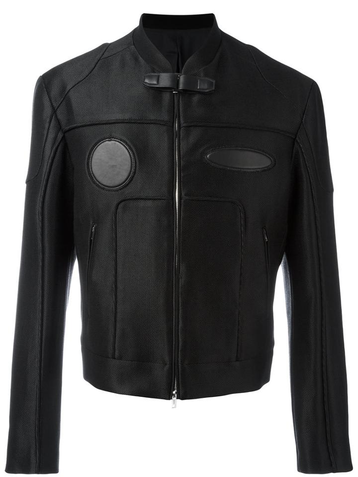 Juun.j Zip Up Jacket, Men's, Size: 46, Black, Cotton/leather/polyester/rayon
