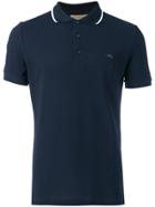Burberry Contrast Detail Polo Shirt - Blue