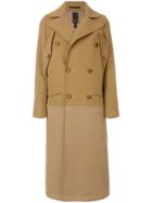 Dondup Double Breasted Long Coat - Brown