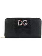 Dolce & Gabbana Logo Zip Around Purse - Black