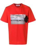 Msgm Graphic Heart Applique T-shirt - Red