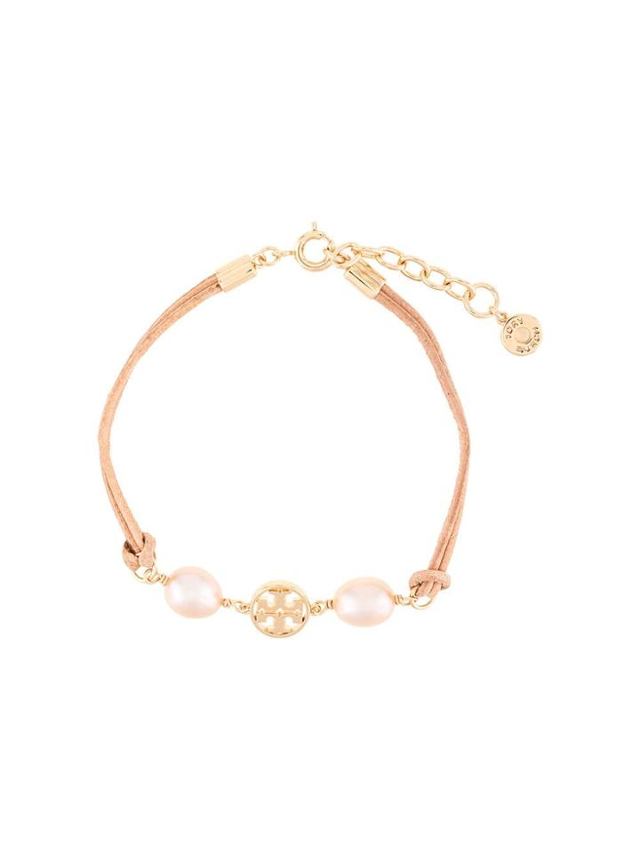 Tory Burch Logo Pearl Bracelet - Pink