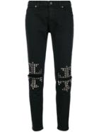 Gaelle Bonheur Ripped Studded Jeans - Black