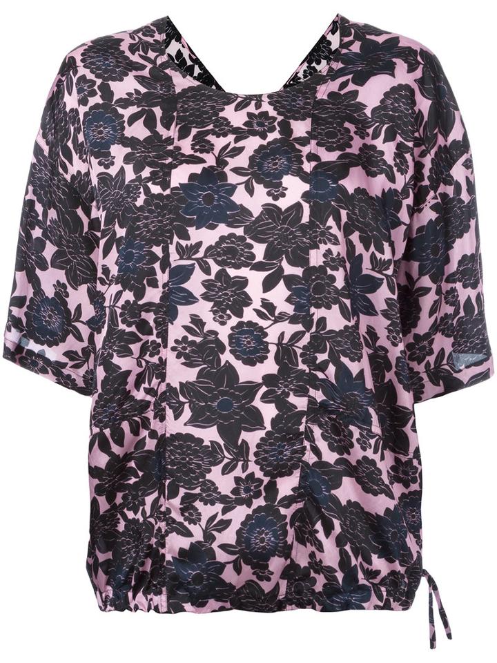 Christian Wijnants - Floral-print Top - Women - Cupro/viscose - 40, Women's, Black, Cupro/viscose