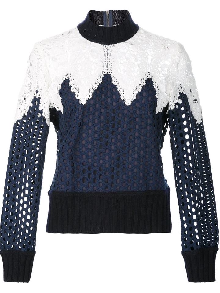 Sea Lace Detail Mesh Sweatshirt