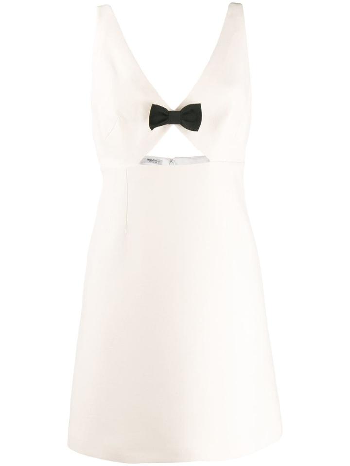 Miu Miu Bow Embellished Dress - Neutrals