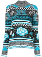 Msgm Intarsia Knit Jumper - Blue