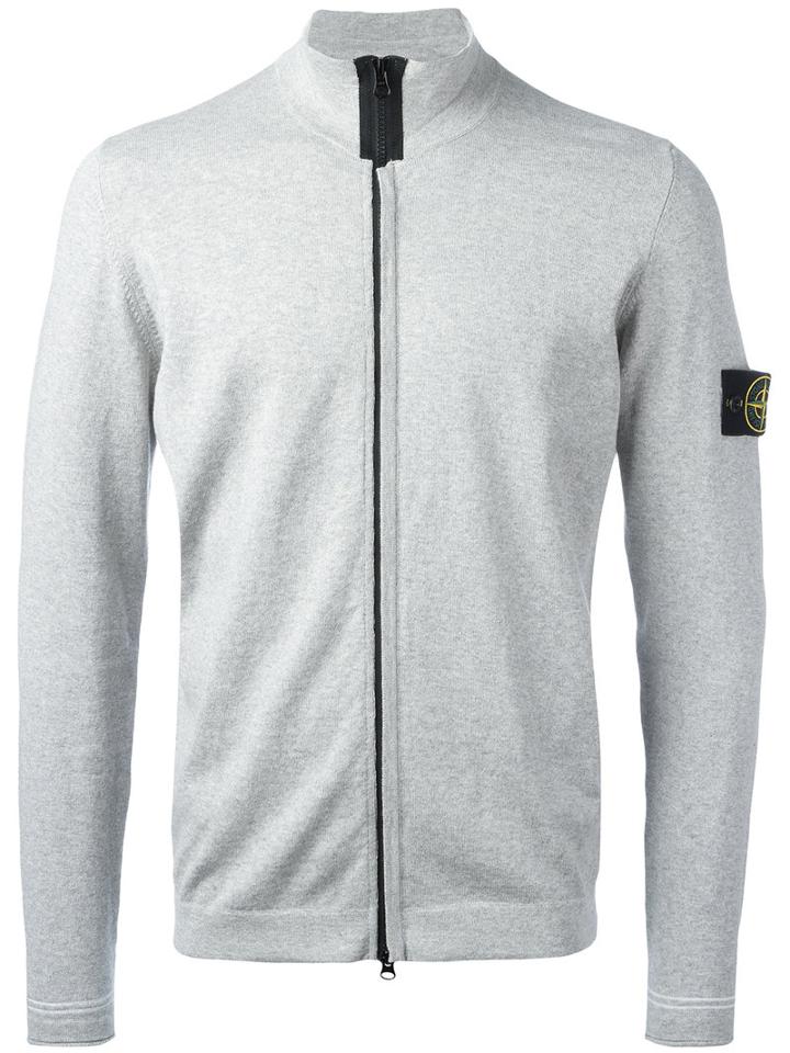 Stone Island Zipped Sweatshirt, Men's, Size: Xxl, Grey, Cotton