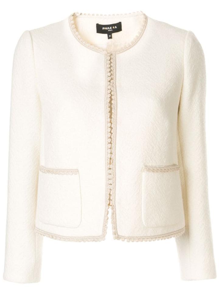 Paule Ka Chevron Weave Jacket - White