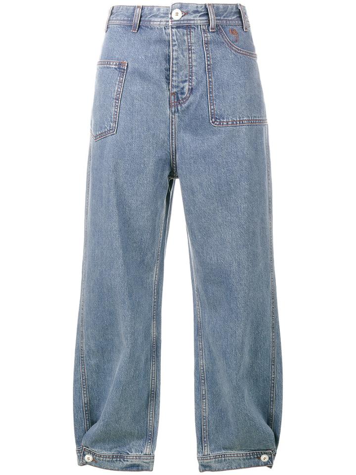 Ganni Cropped Jeans, Women's, Size: 38, Blue, Cotton