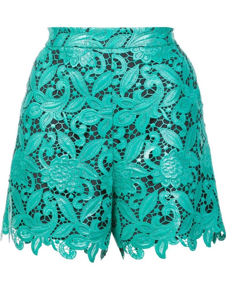 Msgm Macrame Shorts, Women's, Size: 42, Green, Polyester