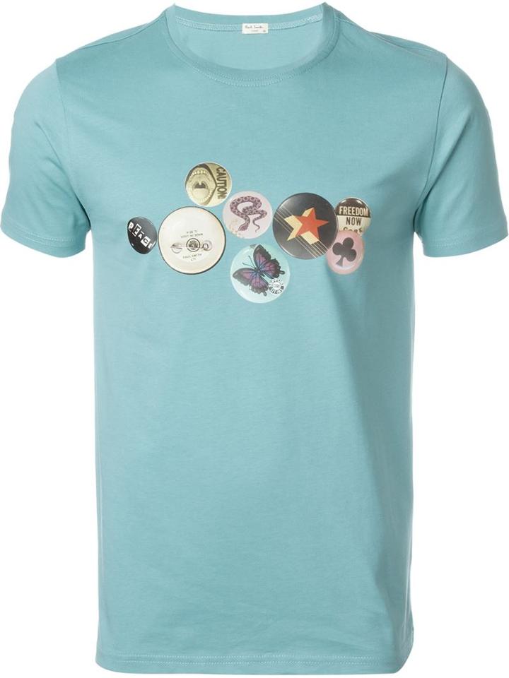 Paul Smith Jeans 'button Badge' Print T-shirt