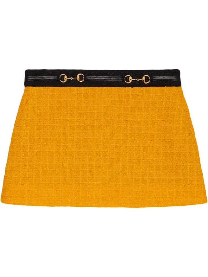 Gucci Tweed Mini Skirt - Yellow