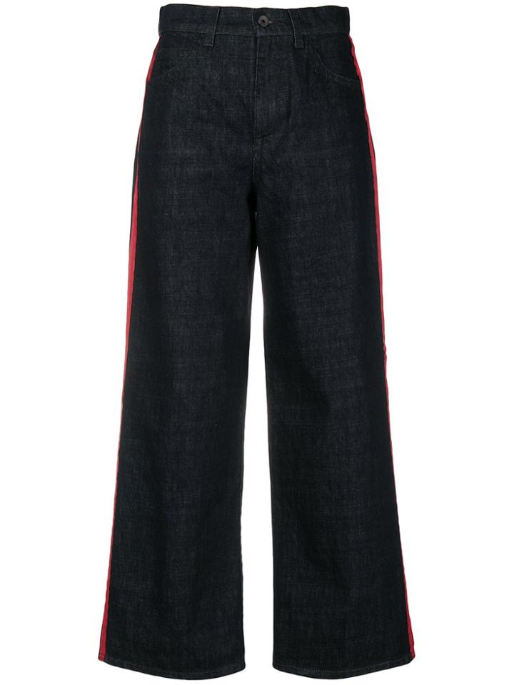 Marni Stripe Detail Wide Leg Jeans - Blue