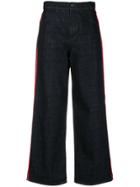 Marni Stripe Detail Wide Leg Jeans - Blue