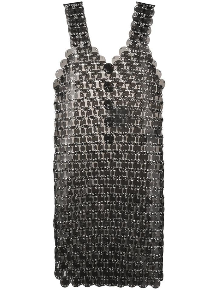 Paco Rabanne Chain Disc Embellished Dress - Grey