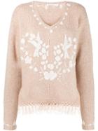 Mes Demoiselles Fringed Sweatshirt - Neutrals