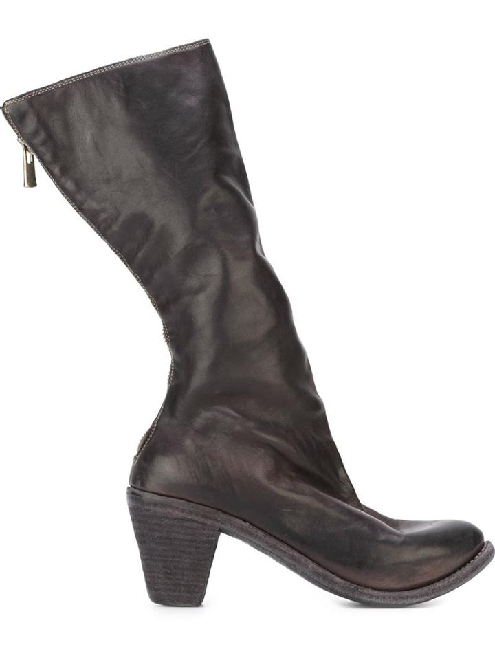 Guidi Cuban Heel Boots, Women's, Size: 38, Grey, Horse Leather/leather