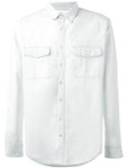 Msgm Back Logo Shirt, Men's, Size: 40, White, Cotton