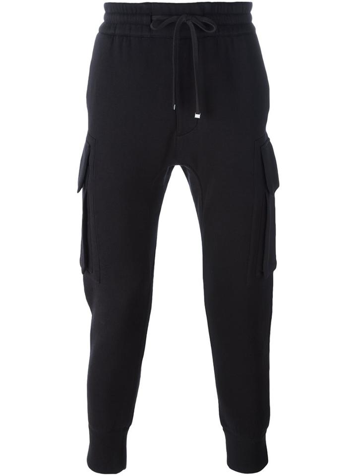 Helmut Lang Cargo Track Pants, Men's, Size: Medium, Black, Cotton/nylon/viscose