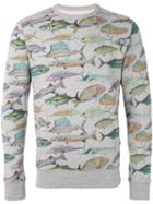 Bellerose - Fish Print Sweatshirt - Men - Cotton - M, Grey, Cotton
