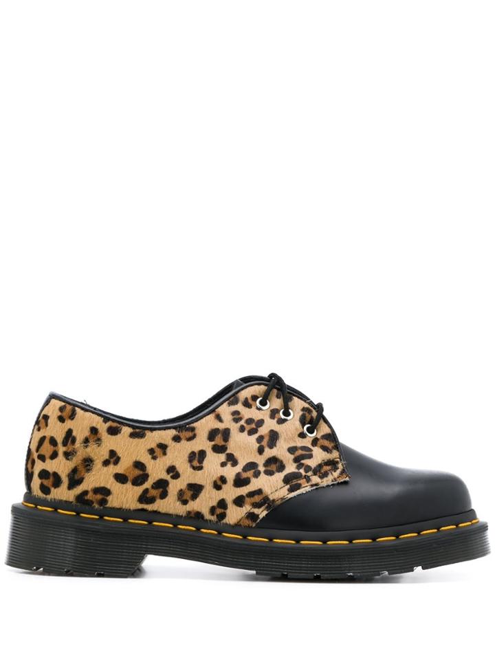 Dr. Martens Leopard Print Panelled Shoes - Neutrals