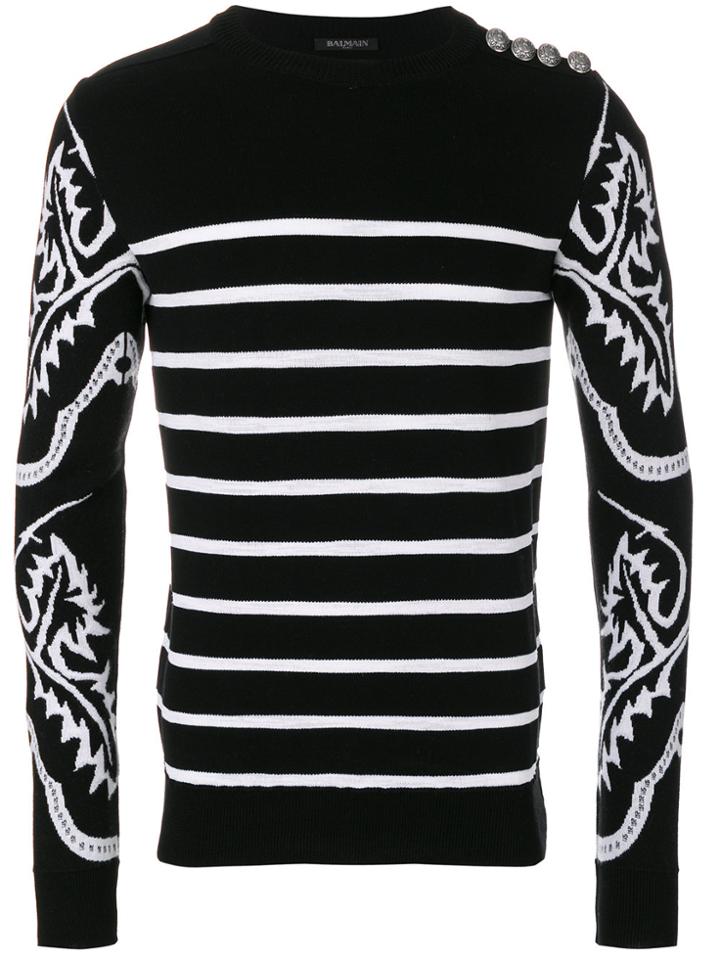 Balmain Striped Jumper - Black