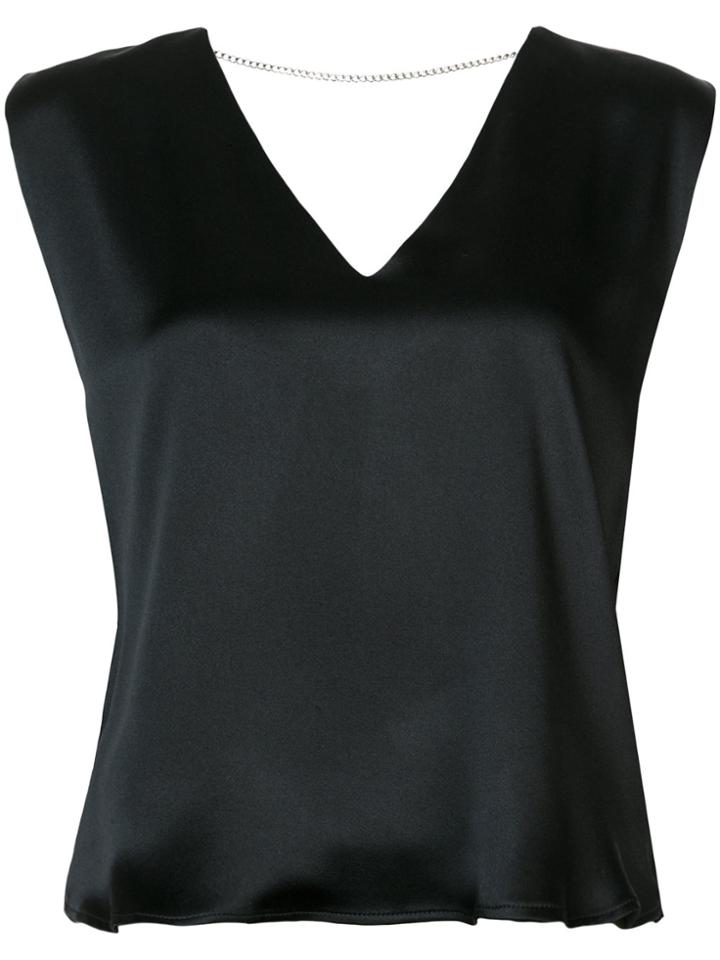 Amiri V Chain Back Blouse - Black