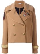 P.a.r.o.s.h. Cropped Military Jacket, Women's, Size: Medium, Nude/neutrals, Polyester/virgin Wool/polyamide/cashmere
