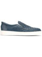 Bottega Veneta Woven Slip-on Sneakers - Blue