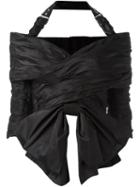 Moschino Runway Biker Bow Blouse, Women's, Size: 42, Black, Silk/acetate/rayon